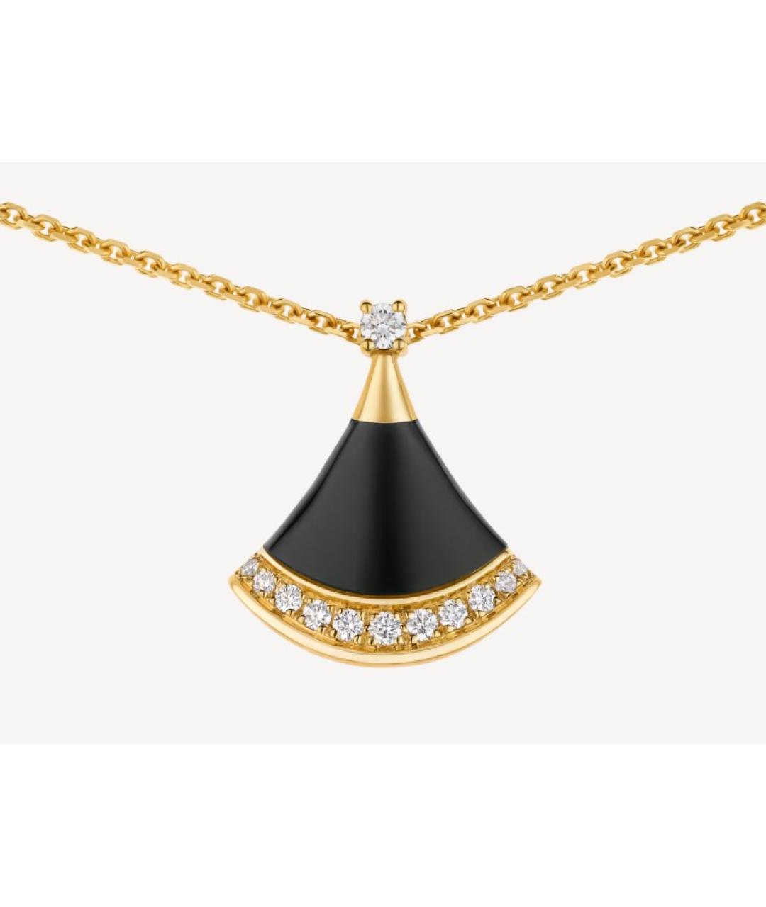 BVLGARI Черное колье из желтого золота, фото 3