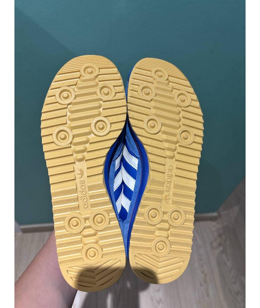 ADIDAS Синие кожаные кроссовки, фото 4