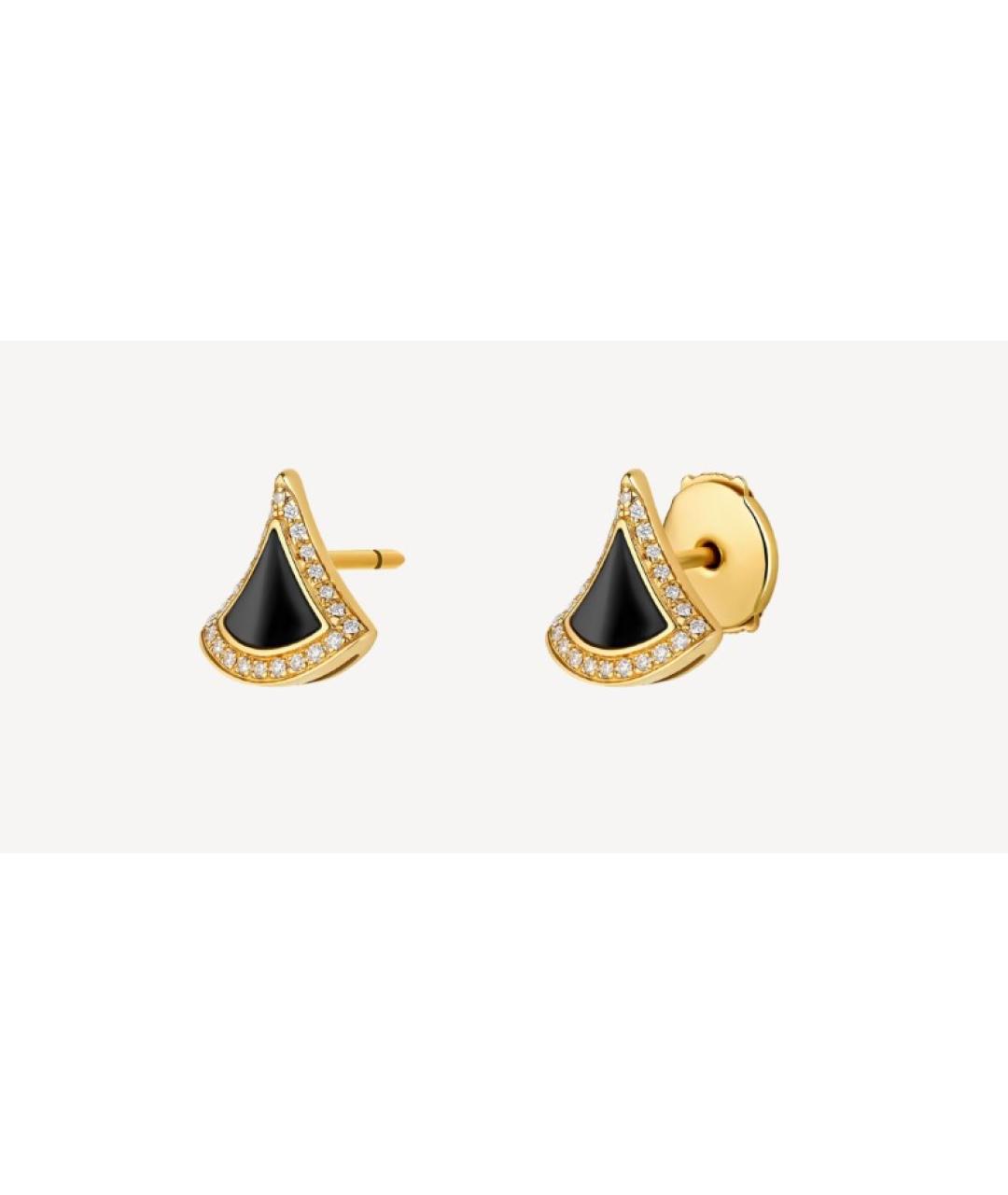 BVLGARI Черные серьги из желтого золота, фото 2