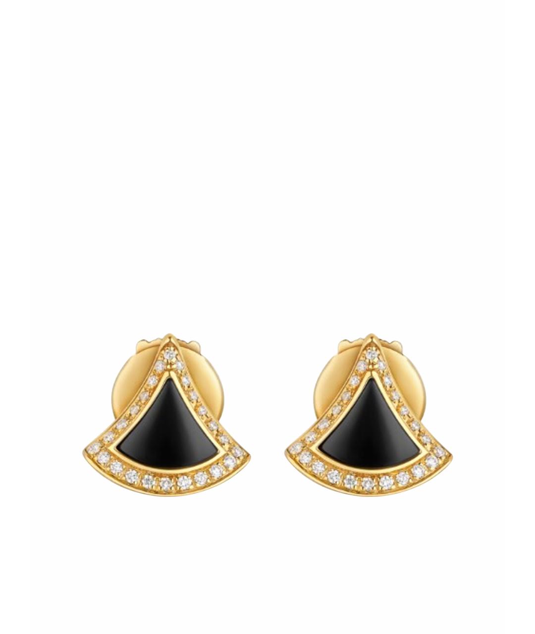BVLGARI Черные серьги из желтого золота, фото 7