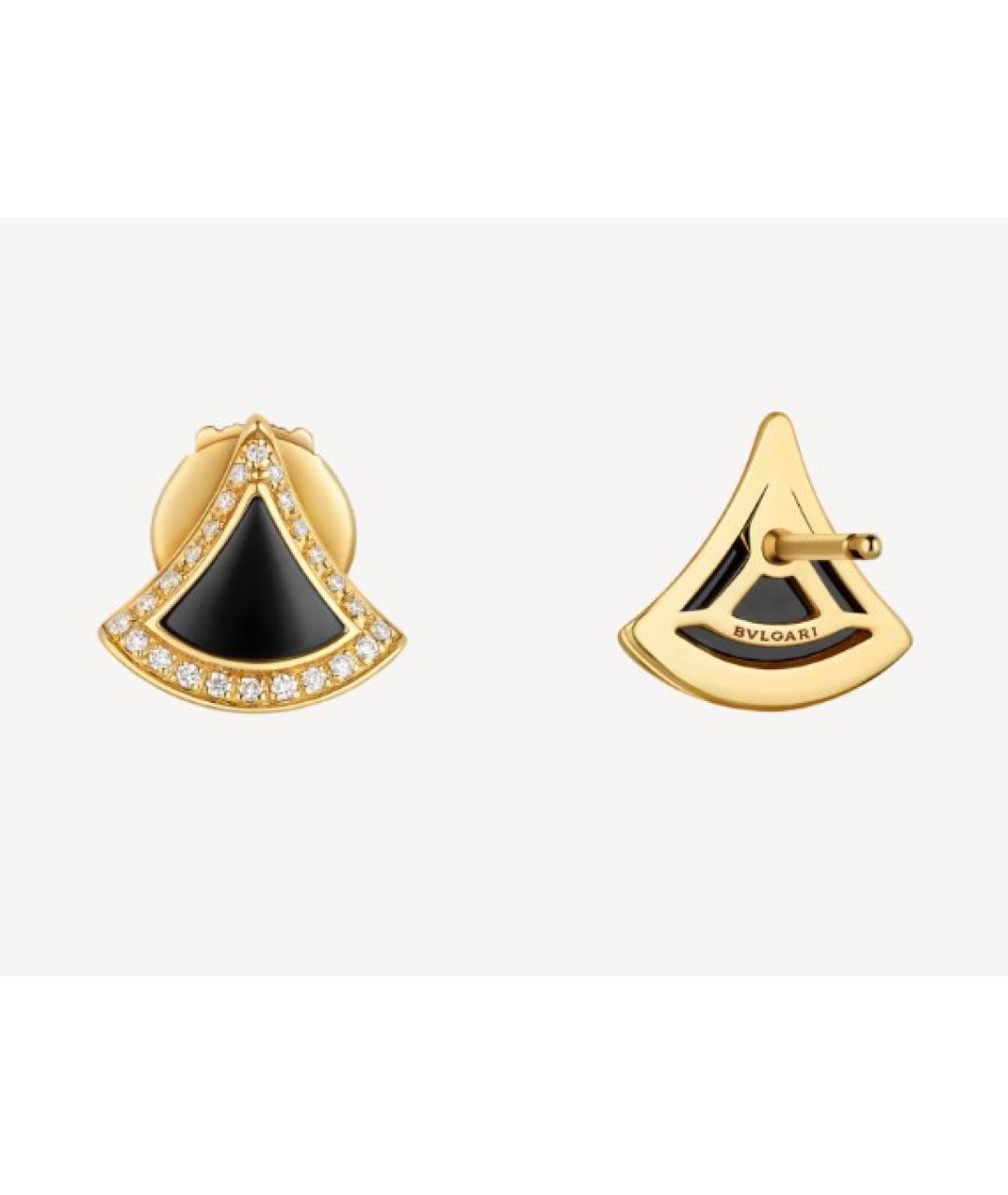 BVLGARI Черные серьги из желтого золота, фото 3