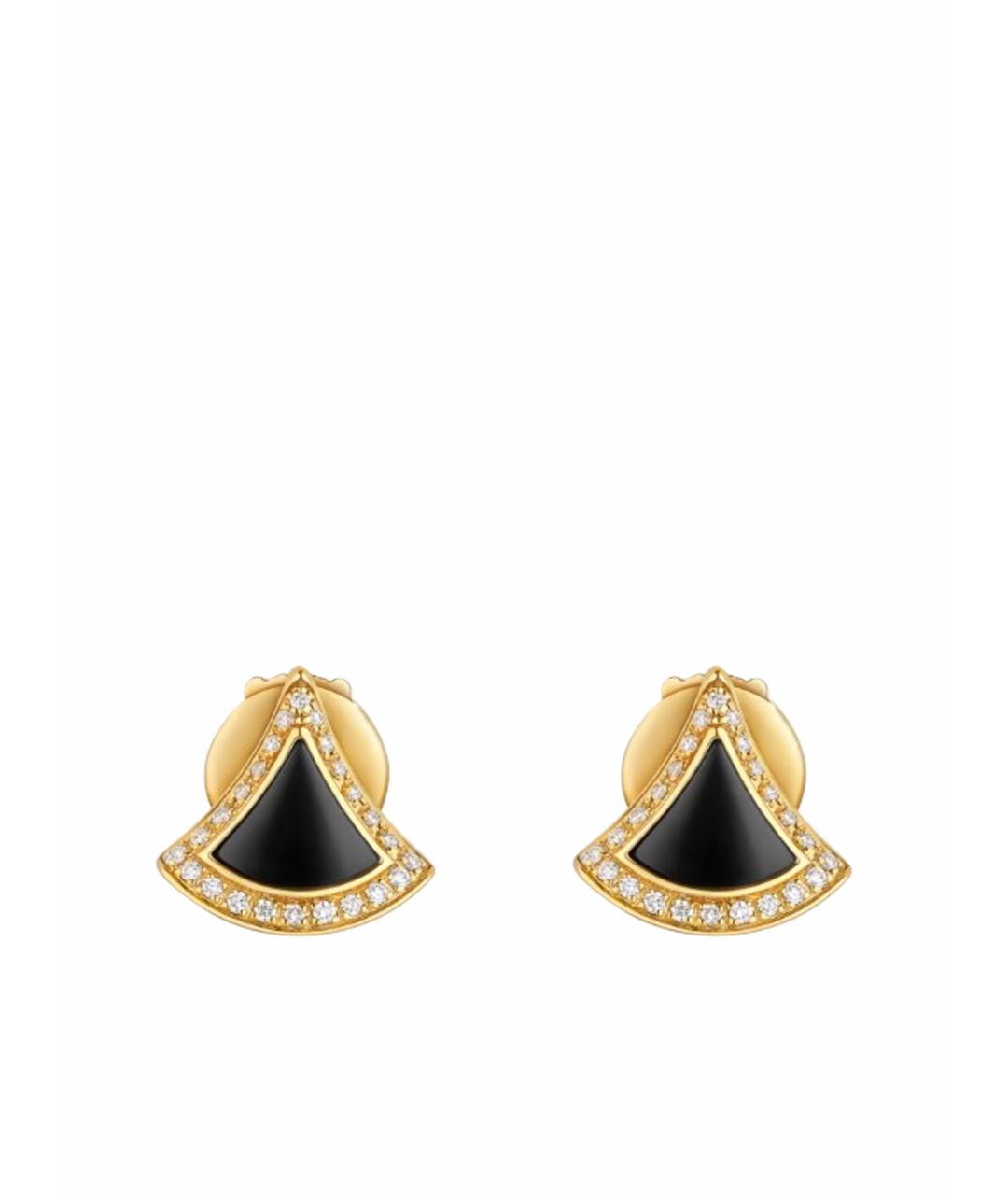 BVLGARI Черные серьги из желтого золота, фото 1