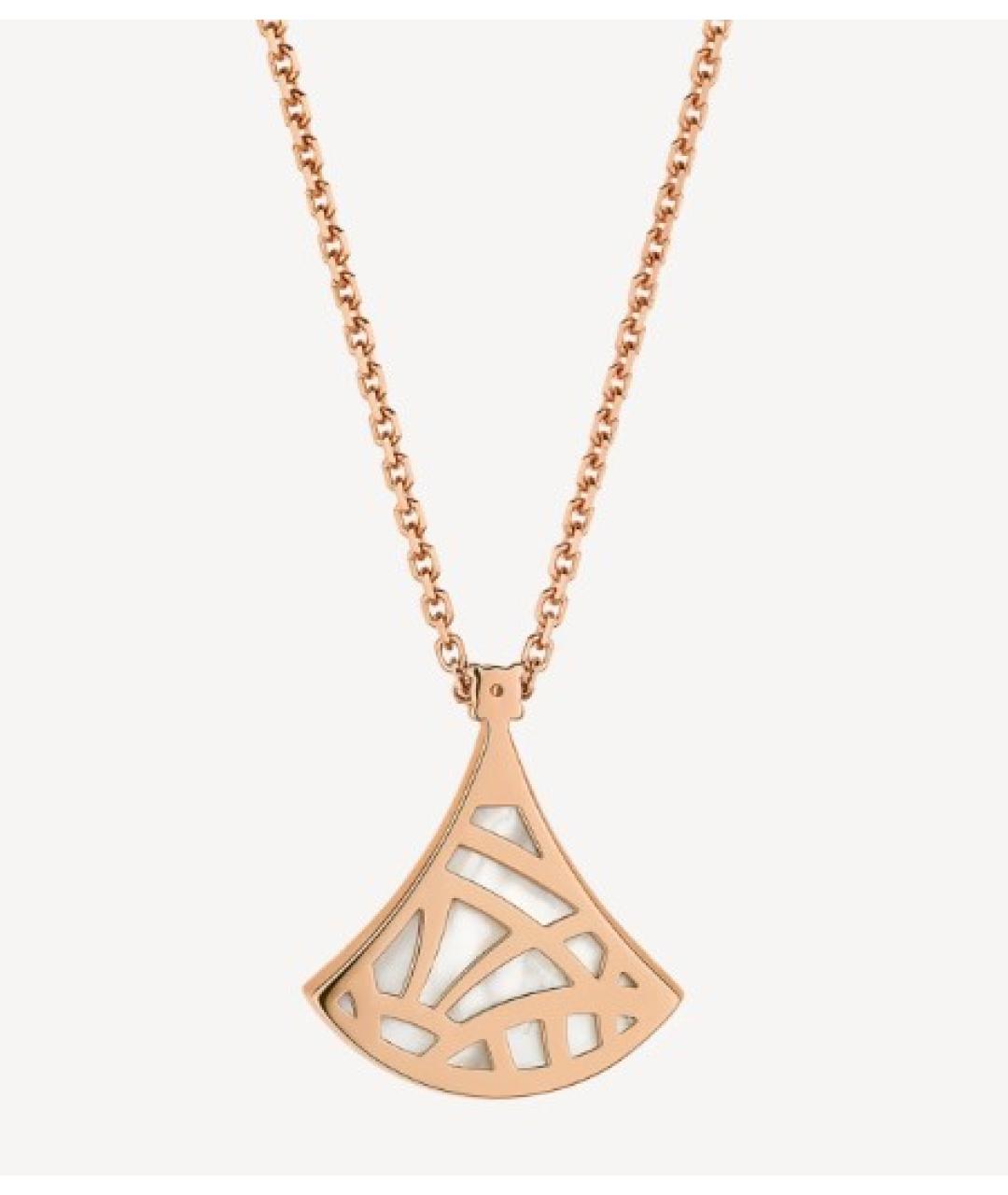 BVLGARI Белая подвеска из розового золота, фото 4