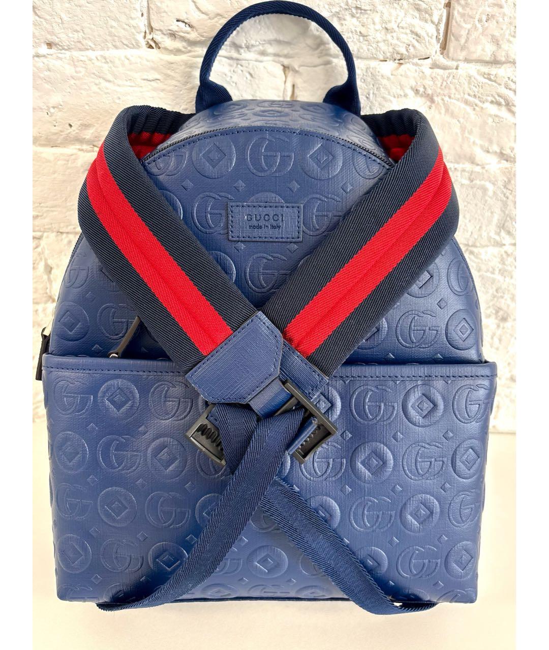 GUCCI Темно-синий кожаный рюкзак, фото 5
