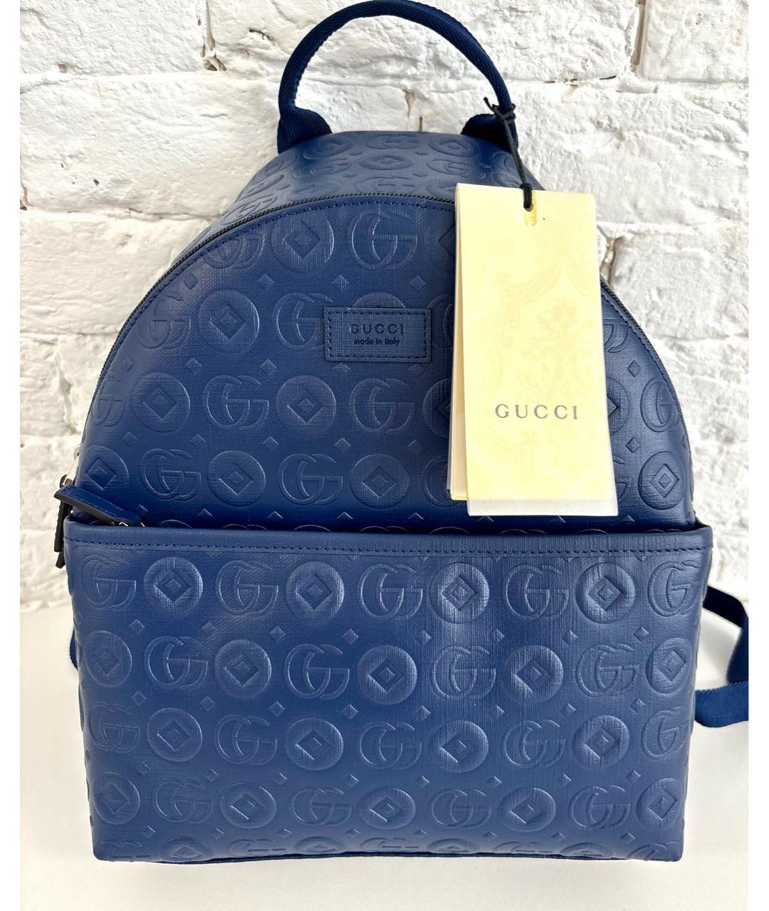 GUCCI Темно-синий кожаный рюкзак, фото 6