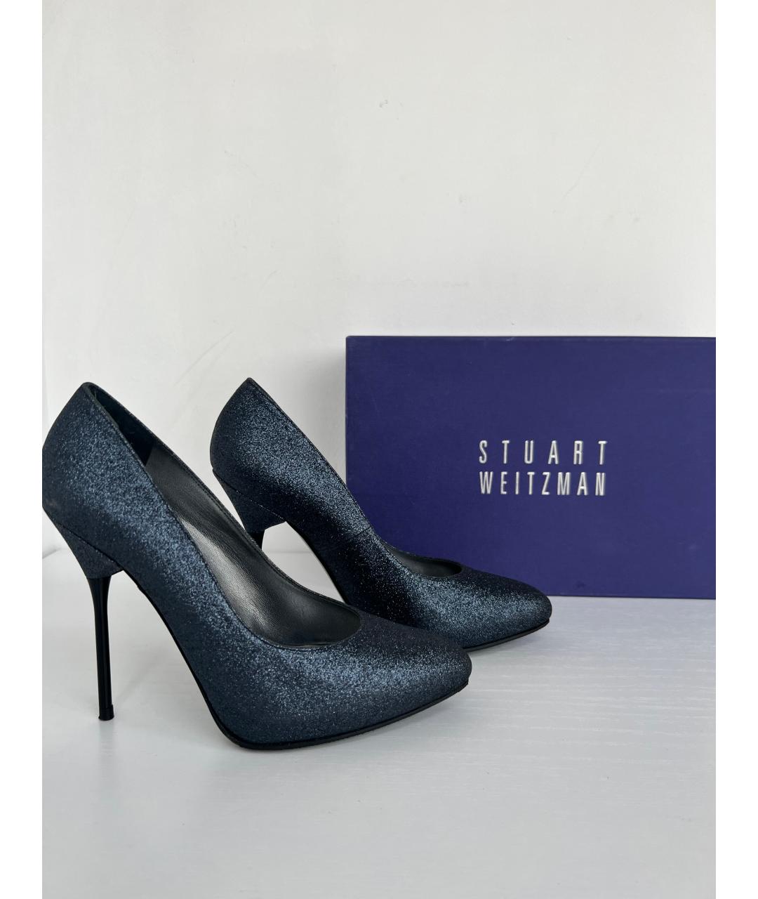 STUART WEITZMAN Темно-синие кожаные туфли, фото 4
