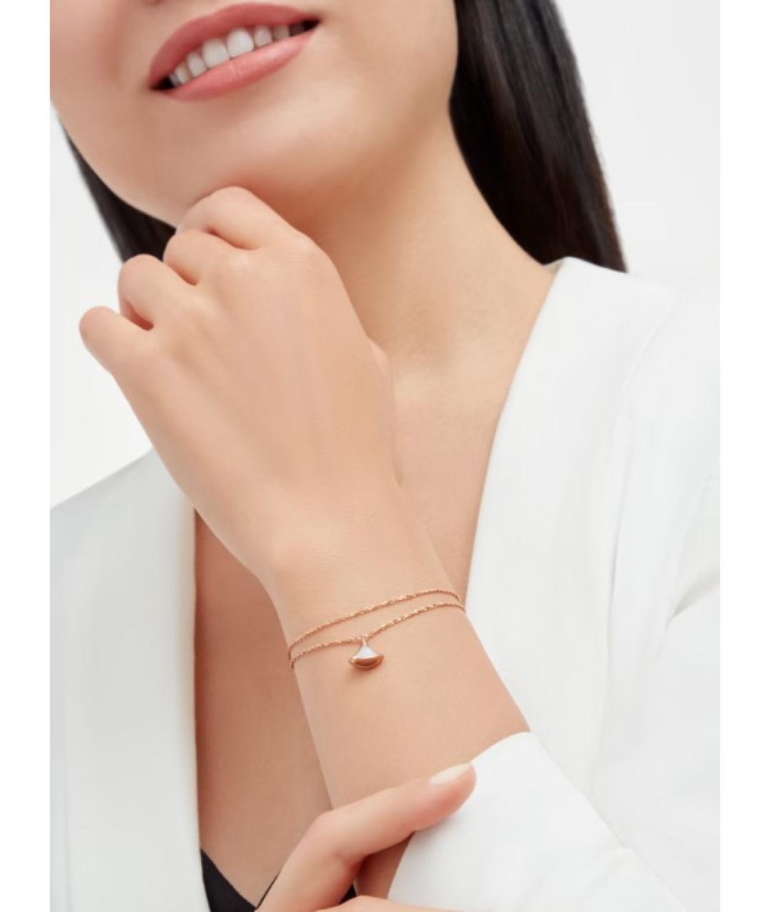 BVLGARI Белый браслет из розового золота, фото 4