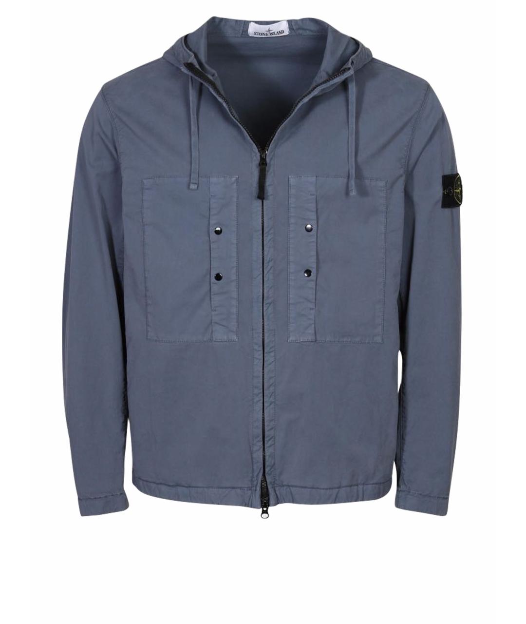STONE ISLAND Темно-синяя хлопковая куртка, фото 1