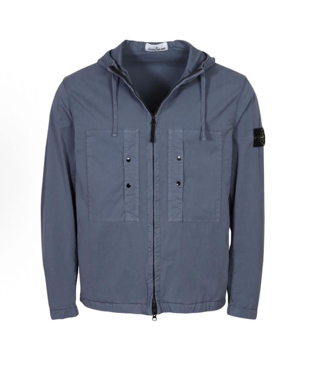 STONE ISLAND Темно-синяя хлопковая куртка, фото 5