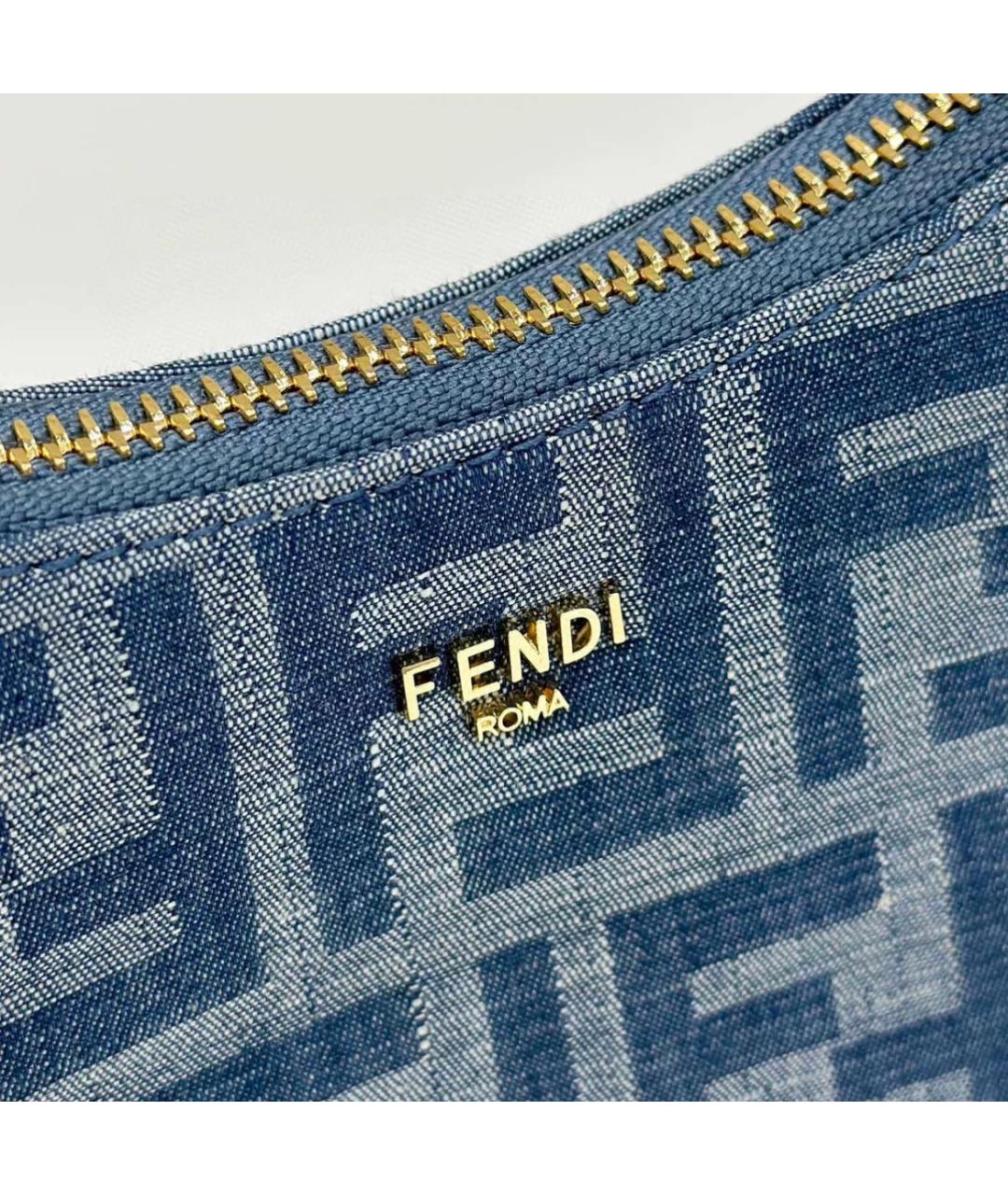 FENDI Синяя сумка с короткими ручками, фото 6