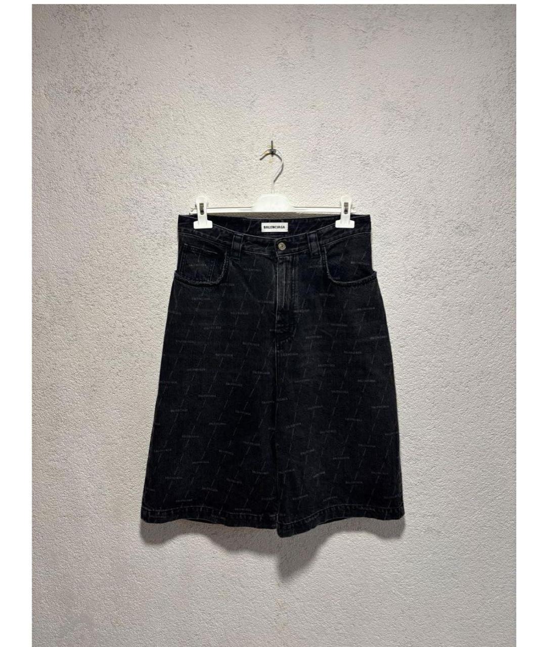 BALENCIAGA Черные деним шорты, фото 2