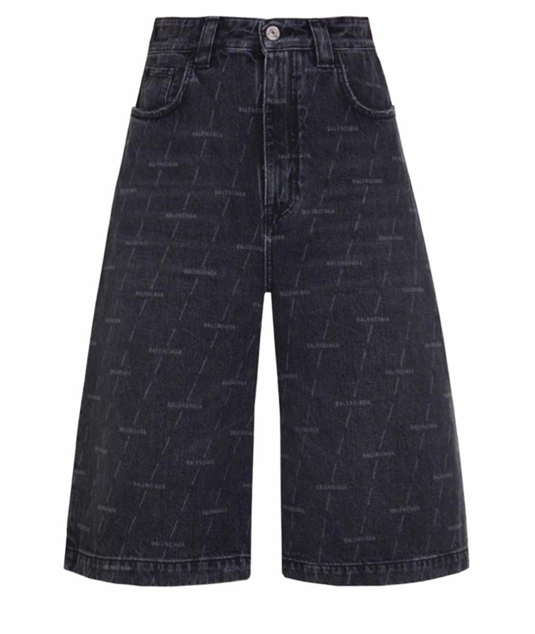 BALENCIAGA Черные деним шорты, фото 1