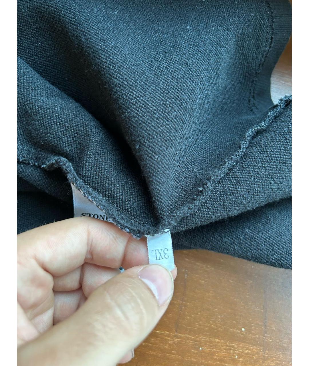 STONE ISLAND Черная хлопковая футболка, фото 7