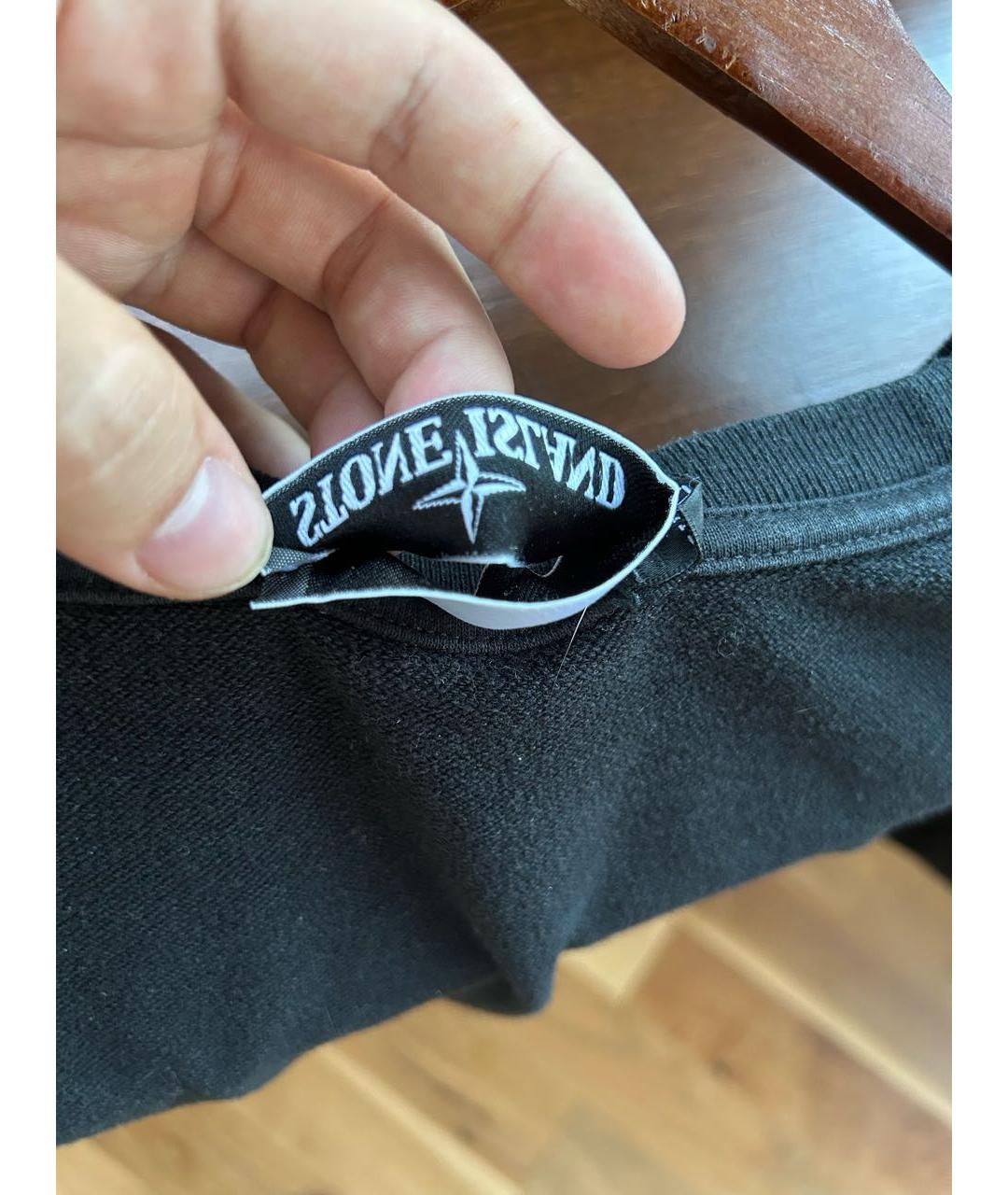 STONE ISLAND Черная хлопковая футболка, фото 6