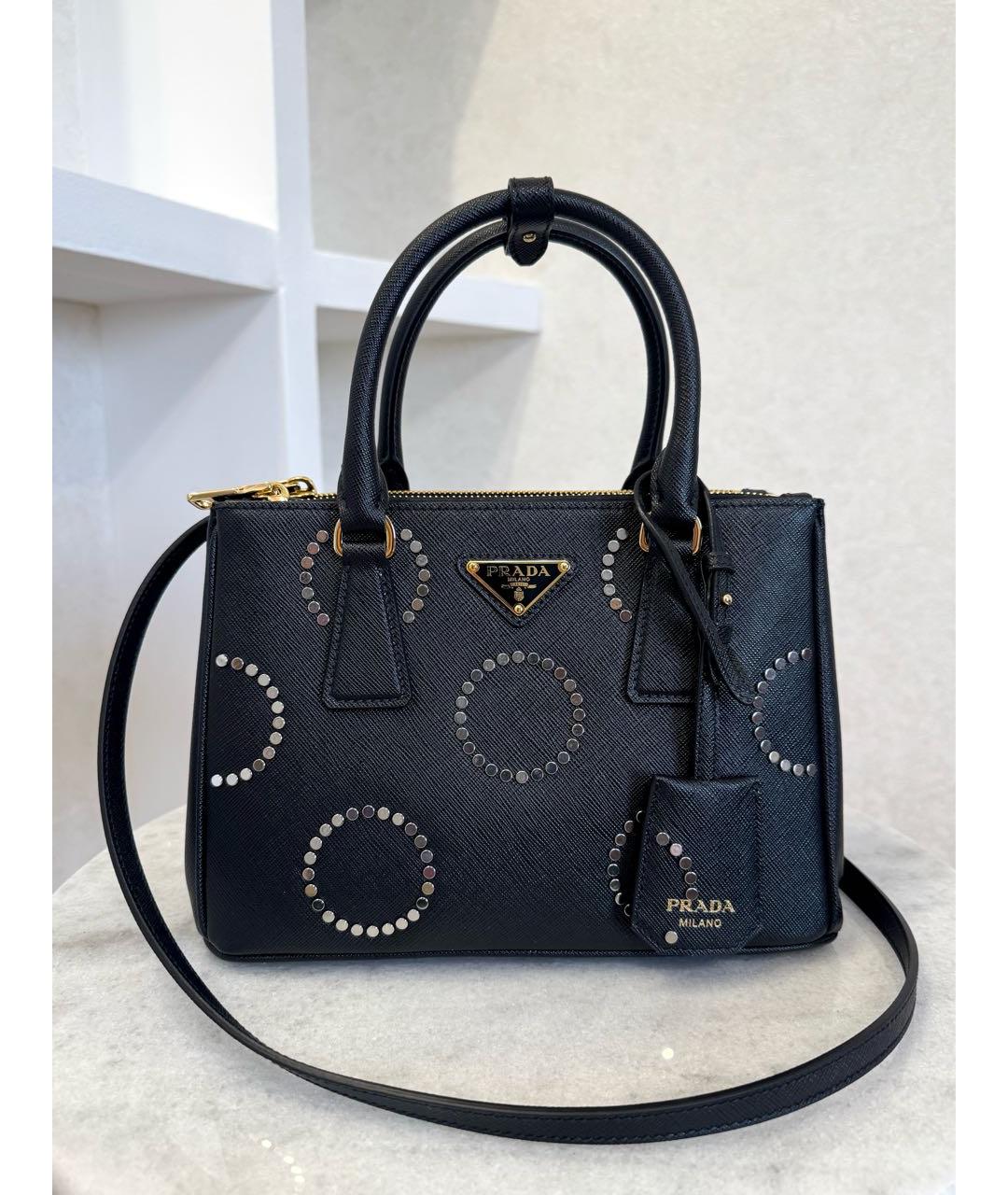PRADA Черная кожаная сумка тоут, фото 7