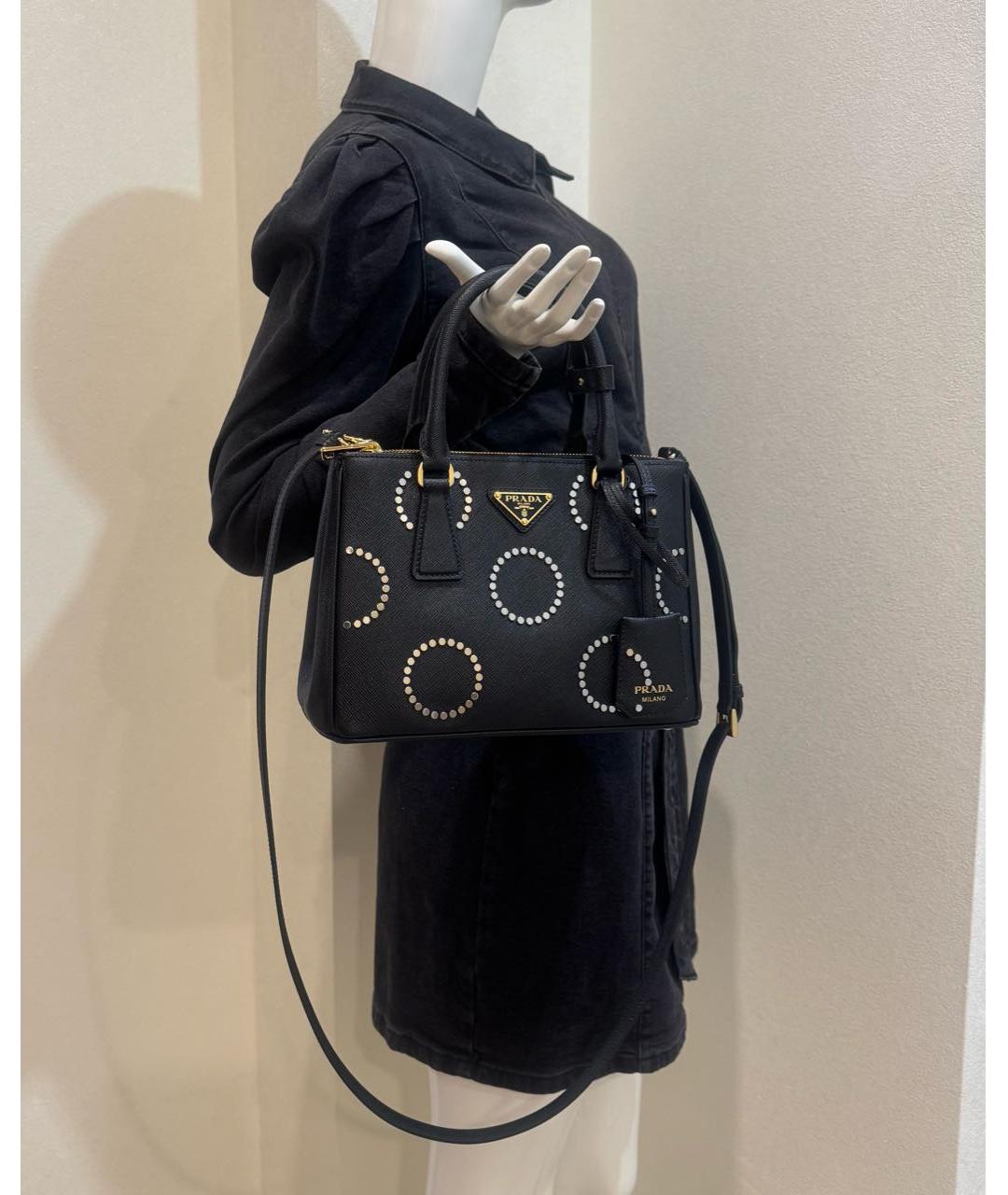 PRADA Черная кожаная сумка тоут, фото 4