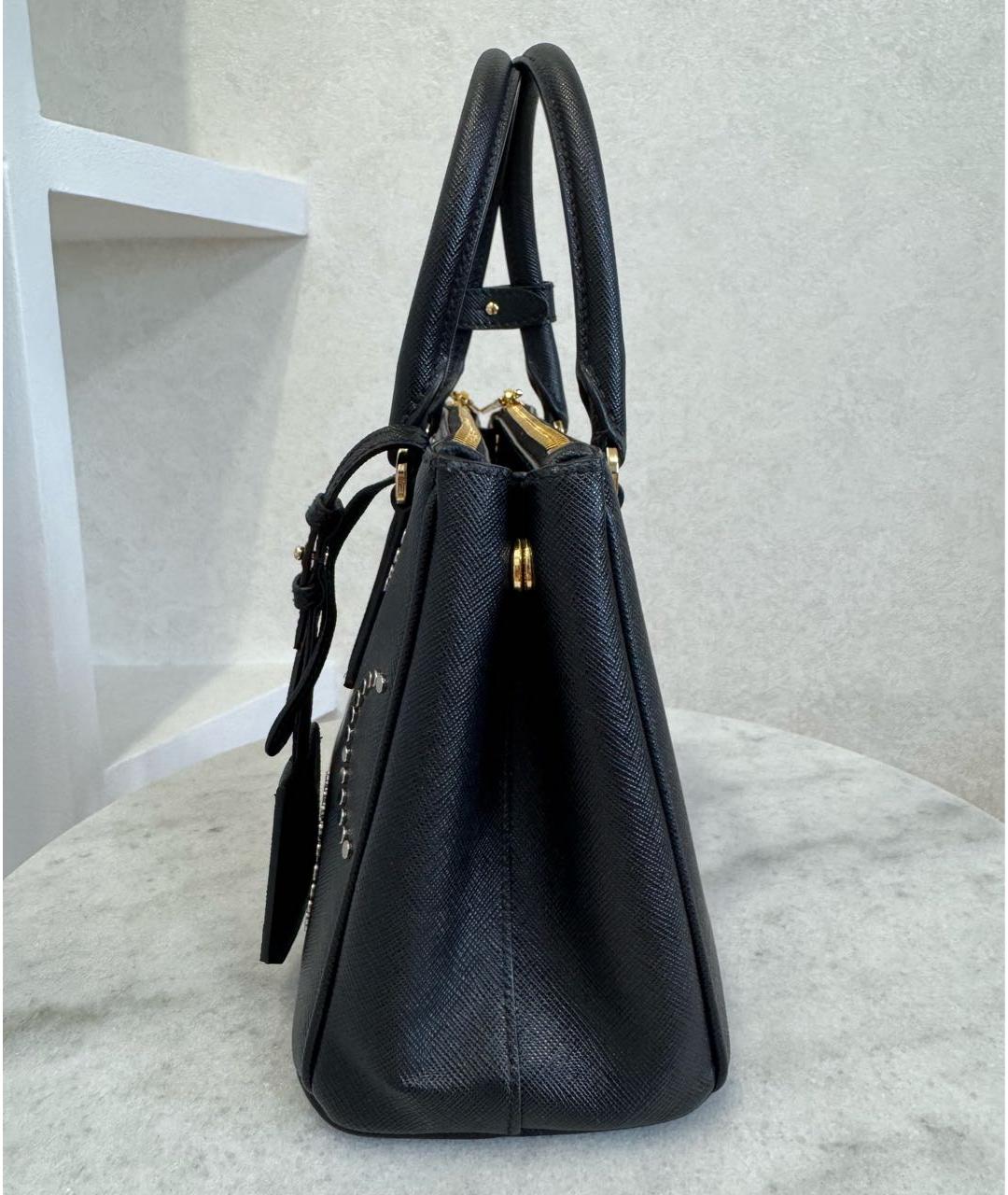 PRADA Черная кожаная сумка тоут, фото 5
