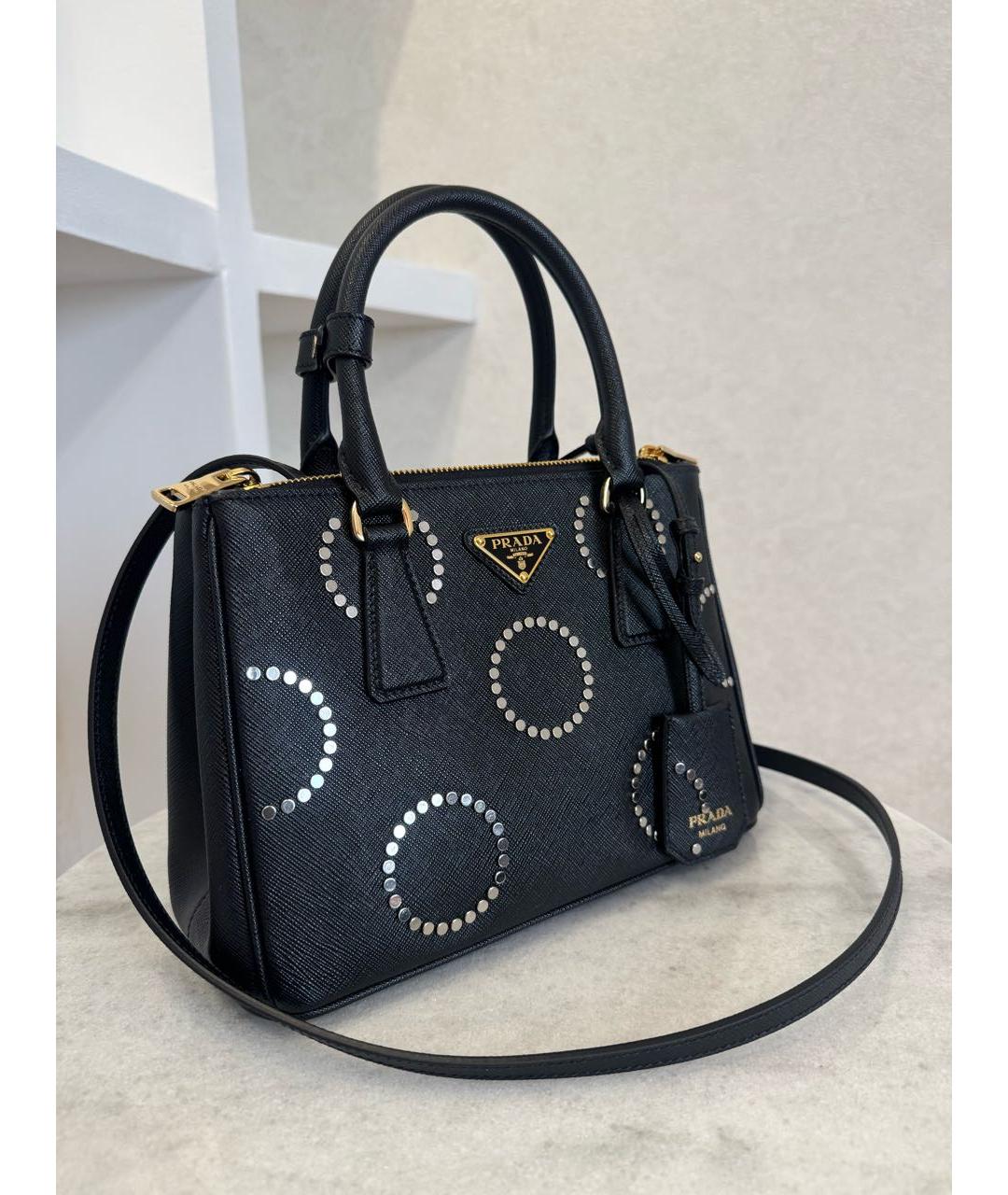 PRADA Черная кожаная сумка тоут, фото 3