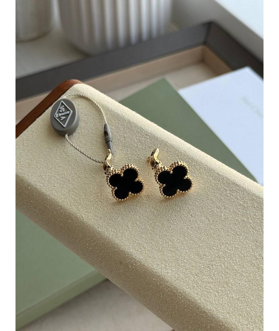 VAN CLEEF & ARPELS Черные серьги из желтого золота, фото 6