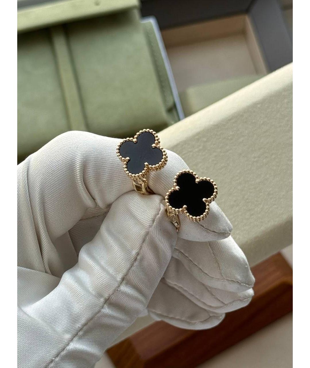 VAN CLEEF & ARPELS Черные серьги из желтого золота, фото 3