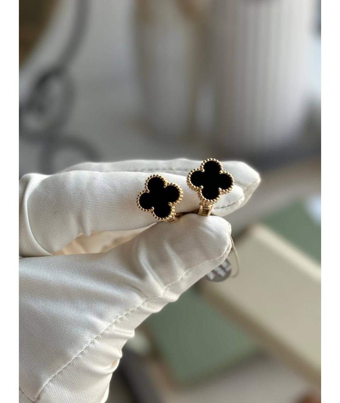VAN CLEEF & ARPELS Черные серьги из желтого золота, фото 2