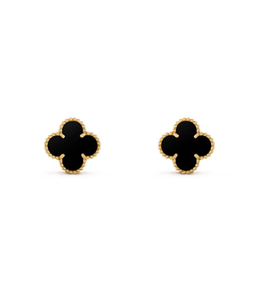 VAN CLEEF & ARPELS Черные серьги из желтого золота, фото 1