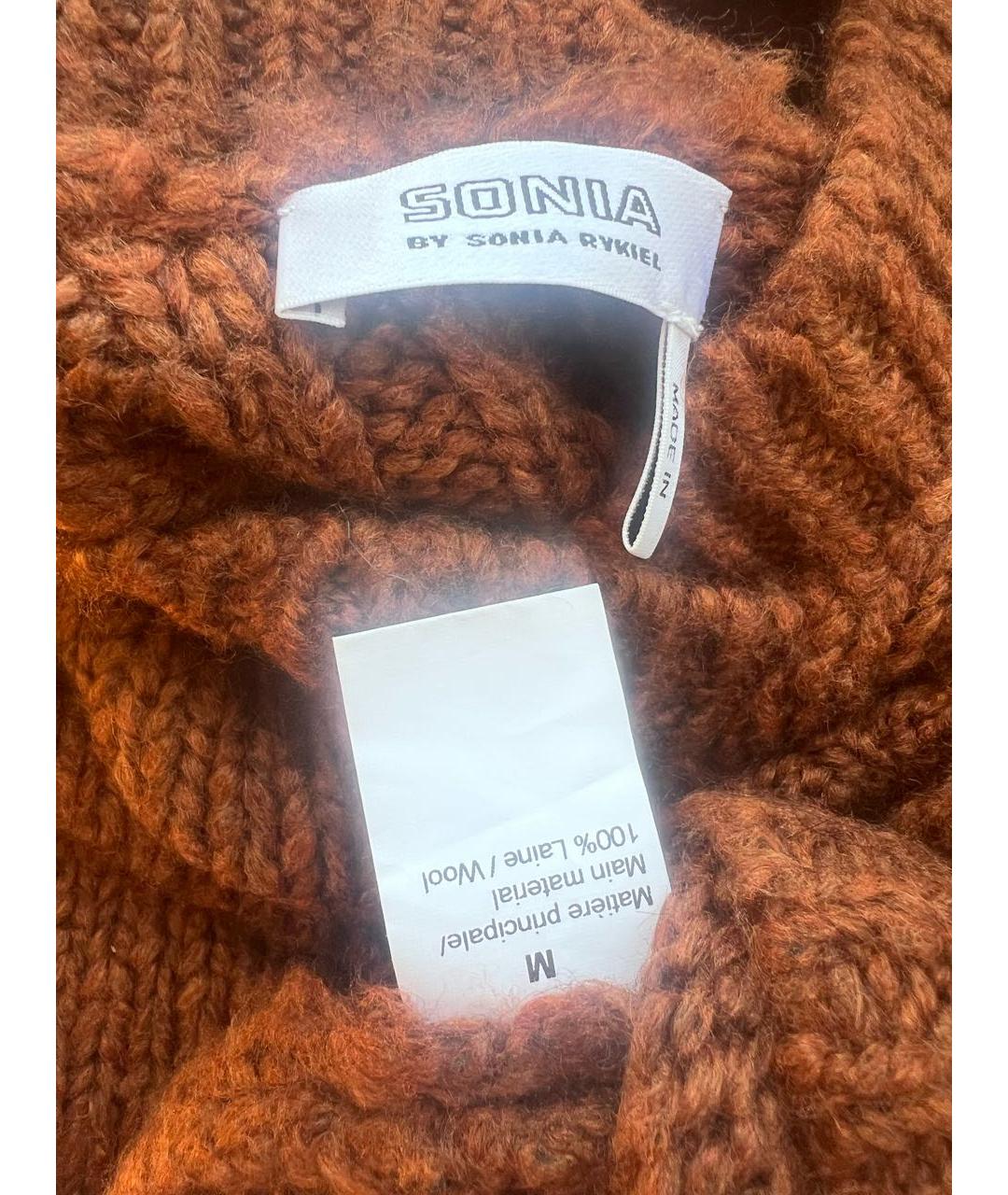 SONIA RYKIEL Коричневый шерстяной джемпер / свитер, фото 3