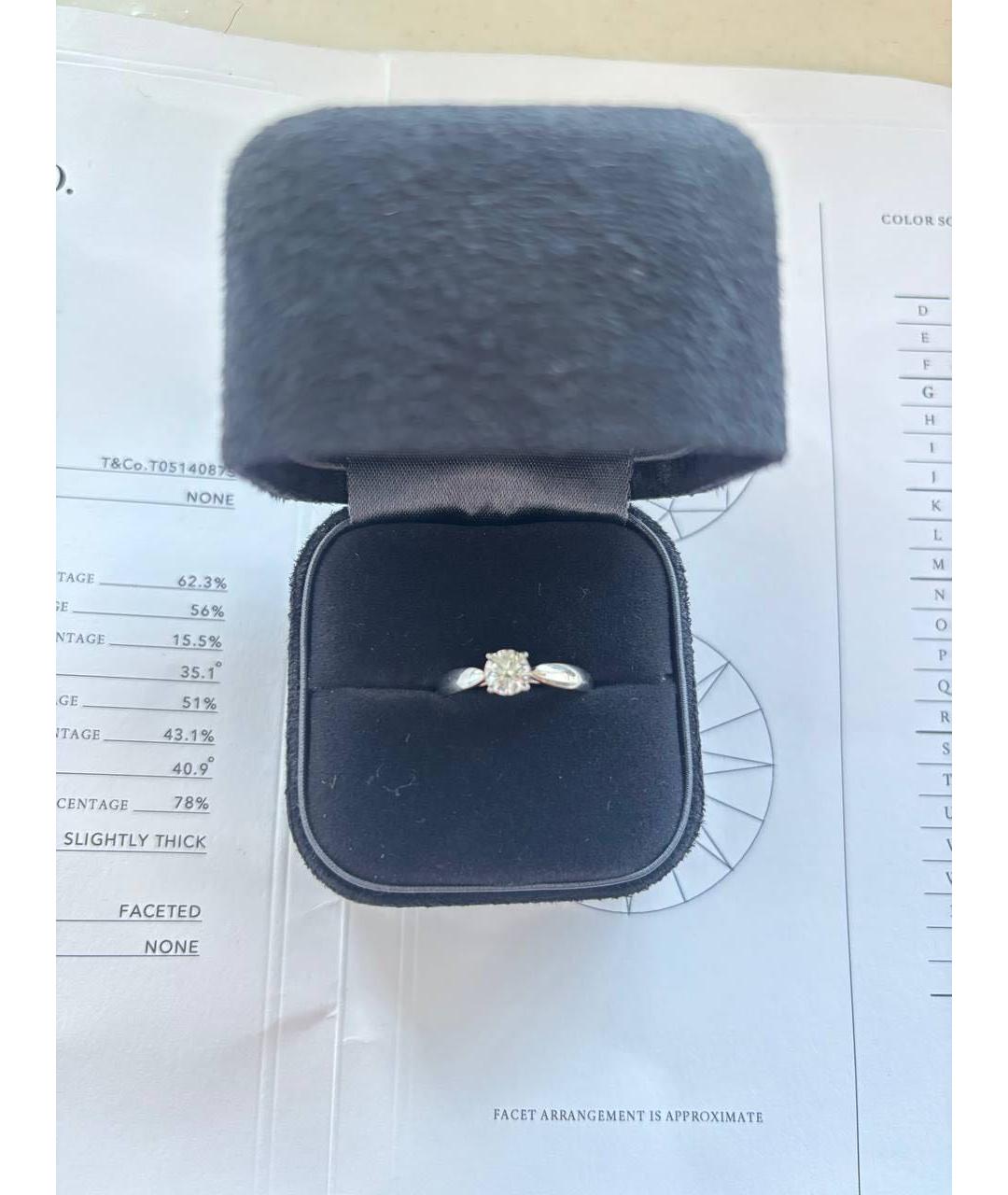 TIFFANY&CO Белое платиновое кольцо, фото 2