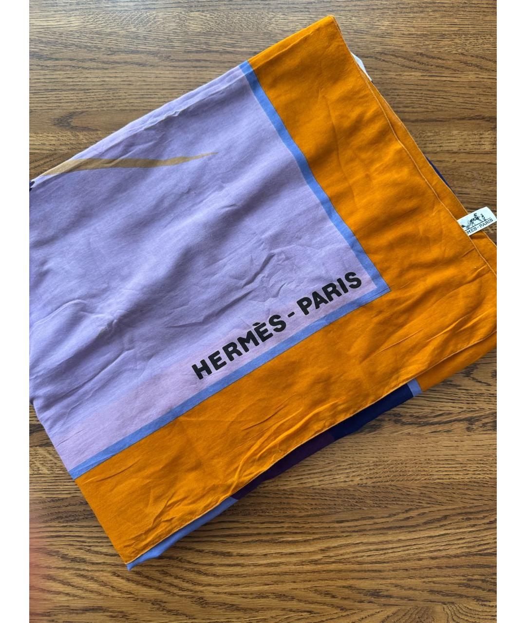 HERMES Мульти хлопковое парео, фото 5