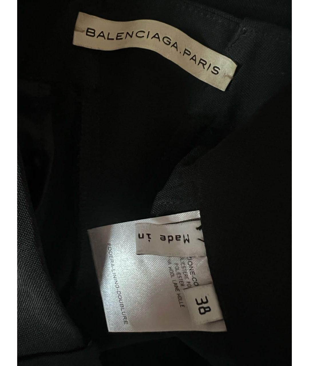 BALENCIAGA Черные шерстяные прямые брюки, фото 3