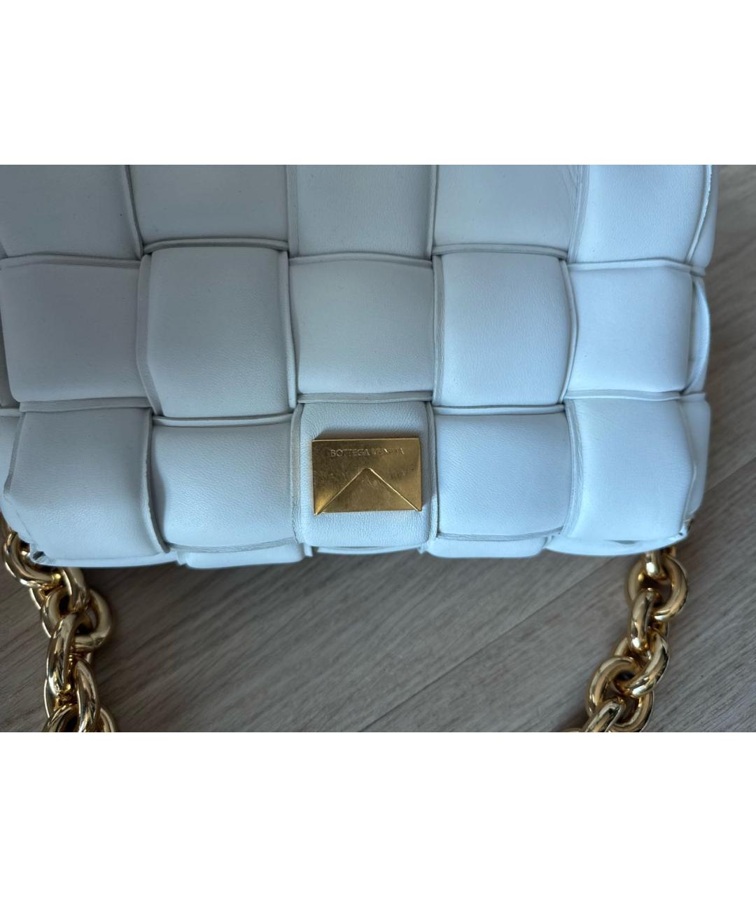 BOTTEGA VENETA Белая кожаная сумка с короткими ручками, фото 5