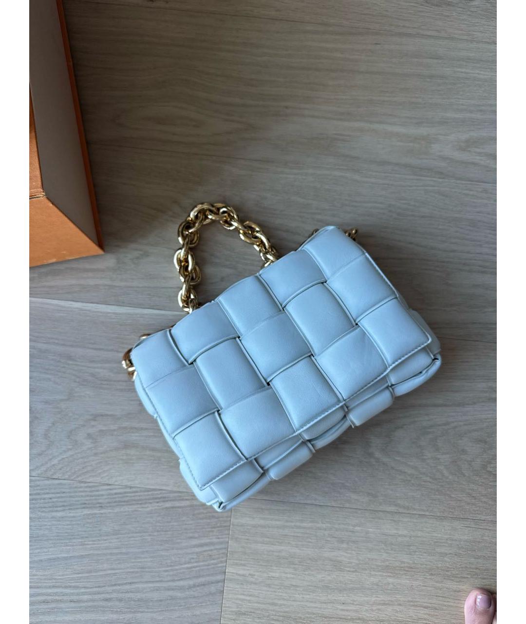 BOTTEGA VENETA Белая кожаная сумка с короткими ручками, фото 7
