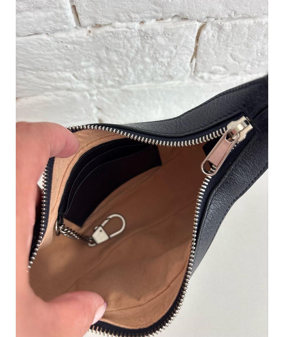 GUCCI Темно-синяя кожаная сумка тоут, фото 4