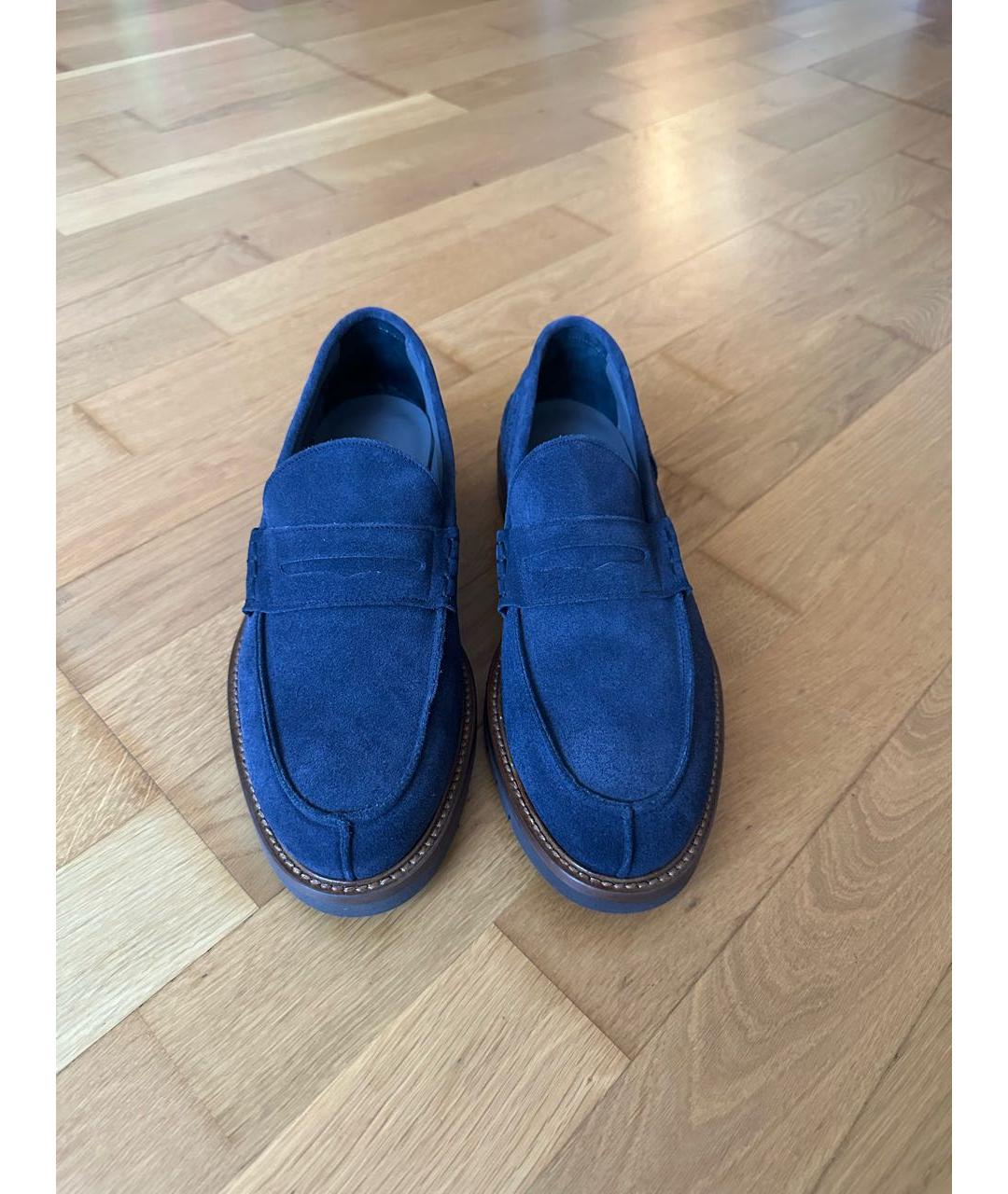 CORNELIANI Темно-синие замшевые лоферы, фото 3