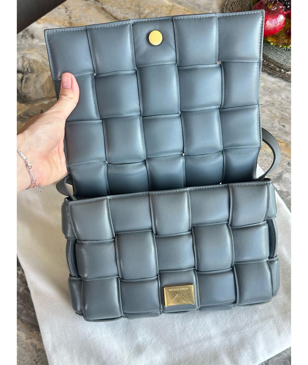 BOTTEGA VENETA Серая сумка через плечо из искусственной кожи, фото 2