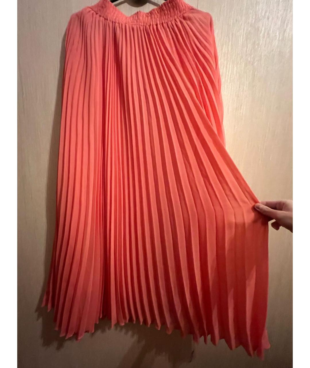 SAINT LAURENT Коралловая шифоновая юбка макси, фото 5