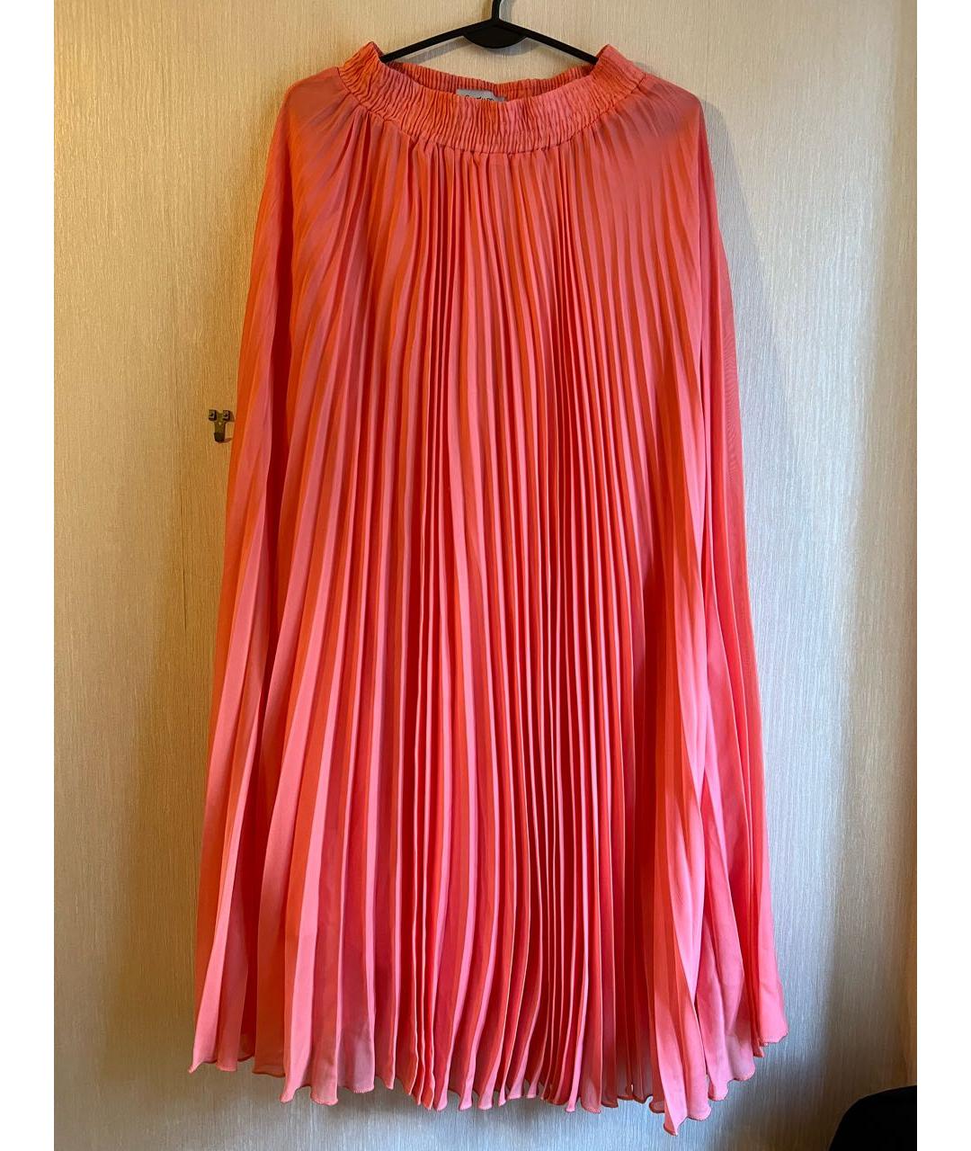 SAINT LAURENT Коралловая шифоновая юбка макси, фото 9