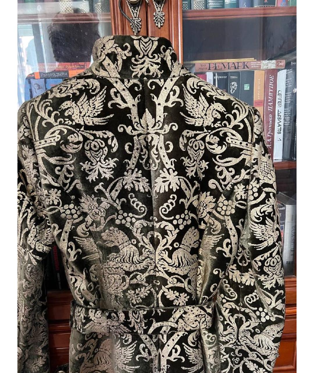 ROBERTO CAVALLI Горчичный бархатный жакет/пиджак, фото 2