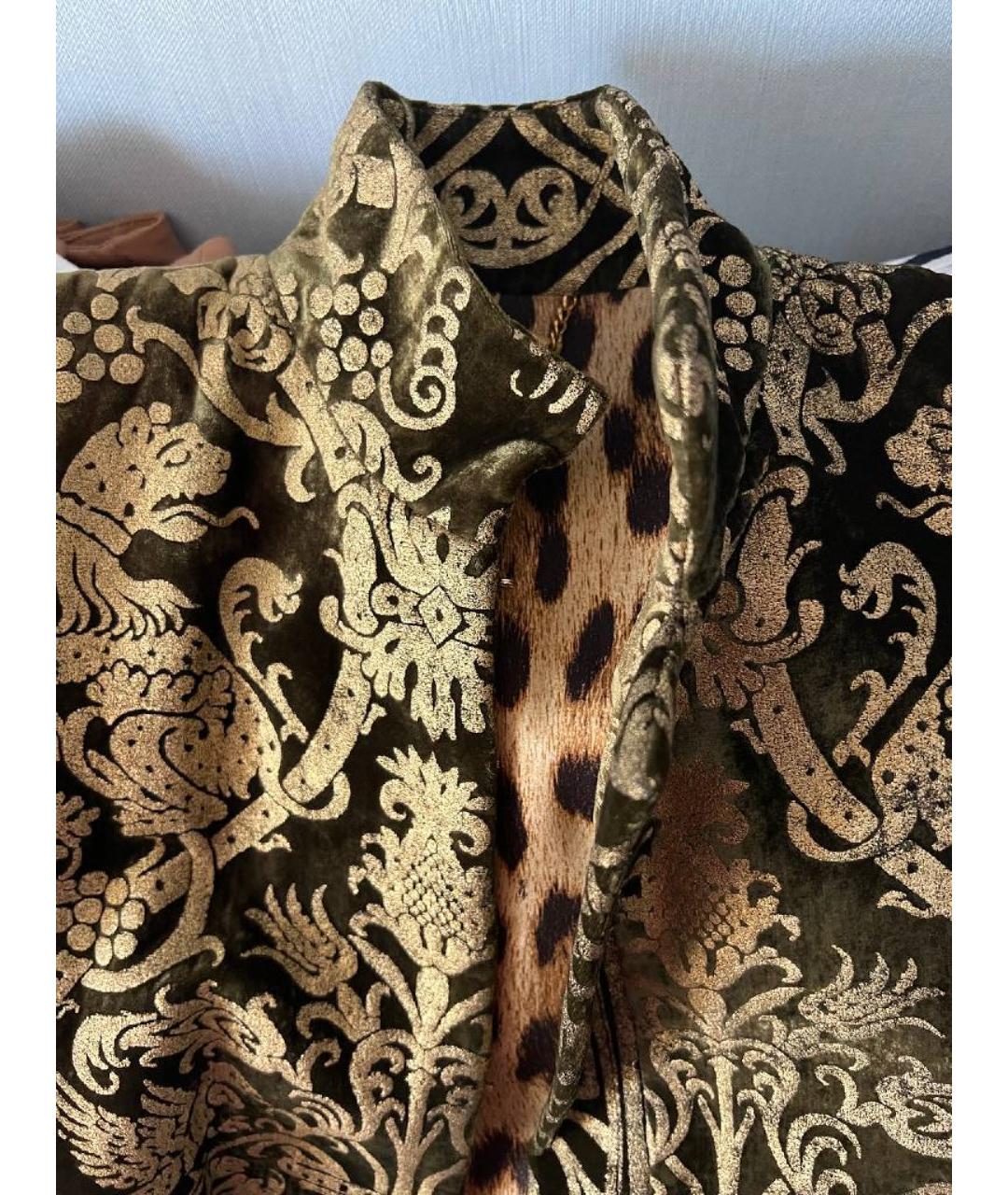 ROBERTO CAVALLI Горчичный бархатный жакет/пиджак, фото 4