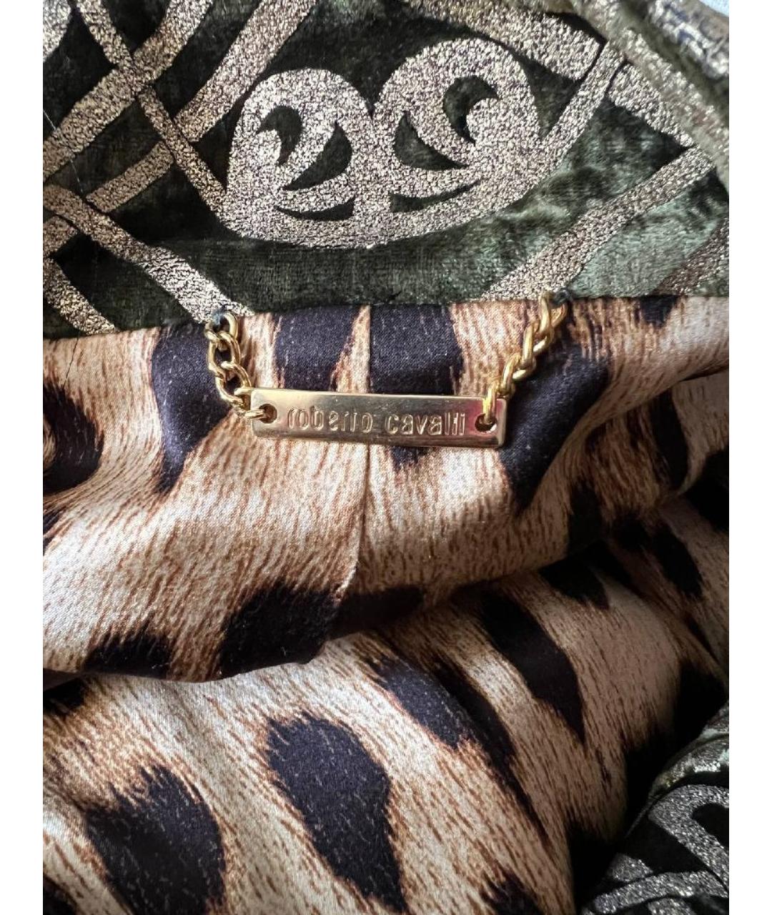 ROBERTO CAVALLI Горчичный бархатный жакет/пиджак, фото 3
