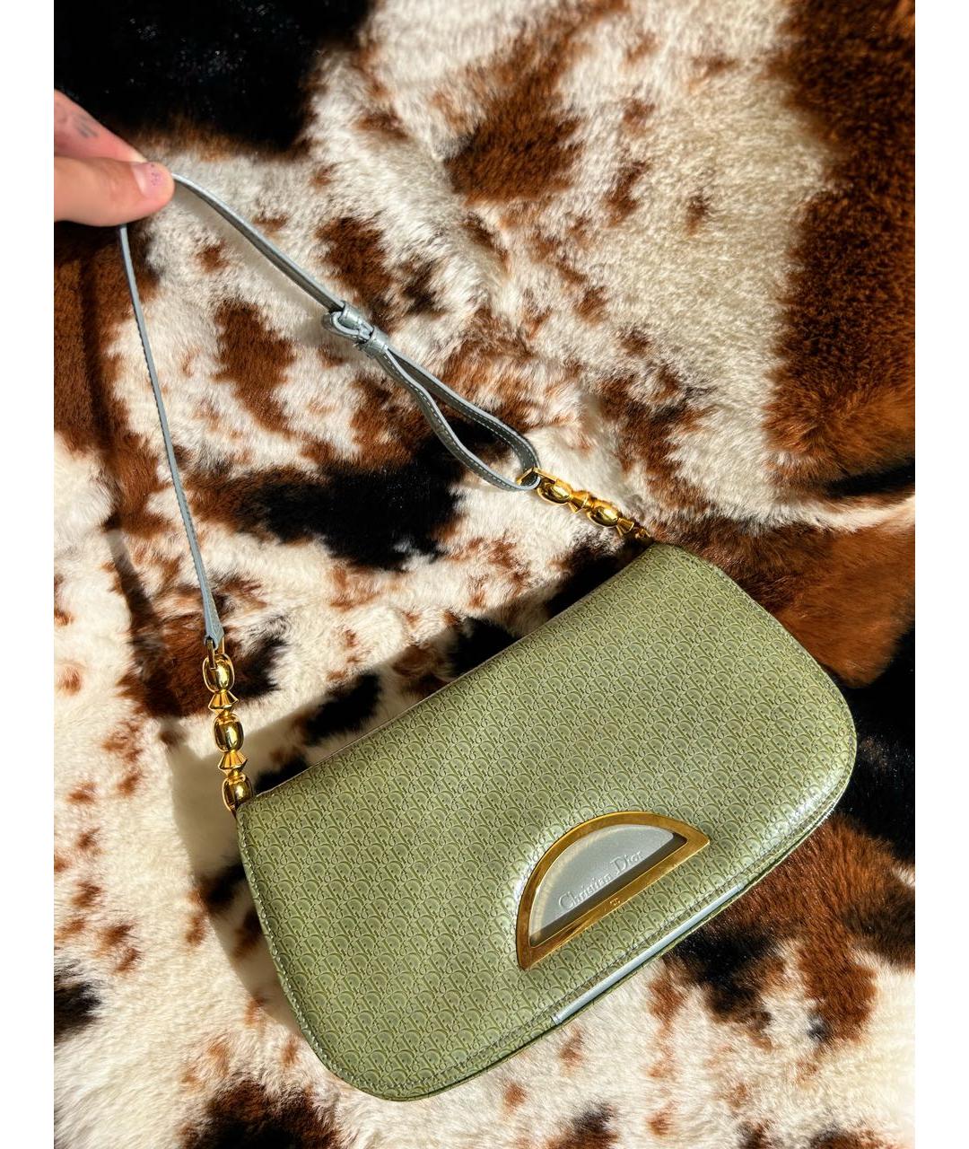CHRISTIAN DIOR Бирюзовая сумка с короткими ручками, фото 5