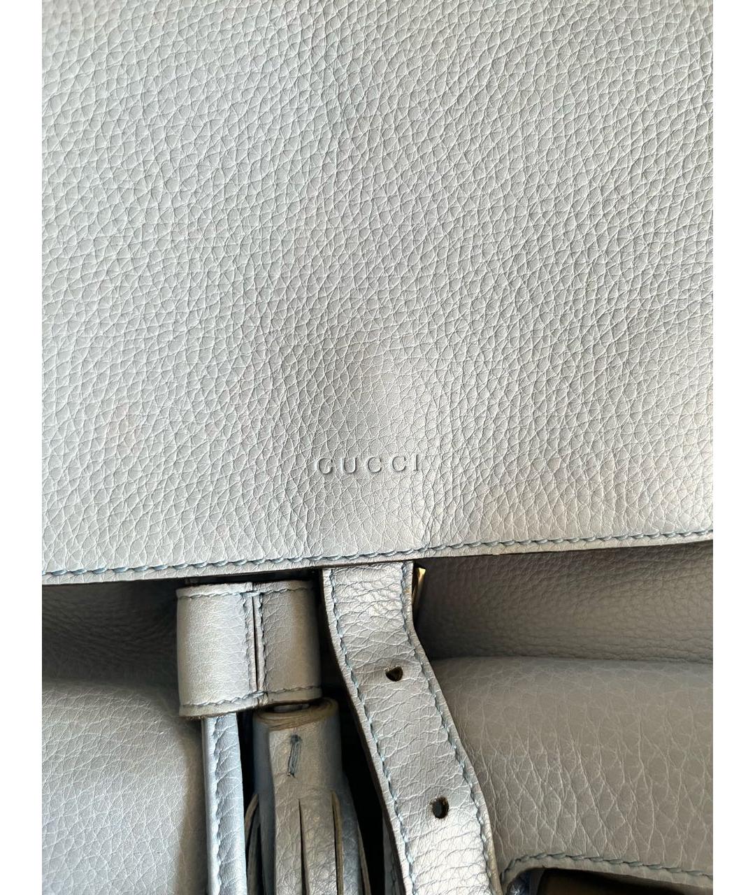 GUCCI Голубой кожаный рюкзак, фото 6
