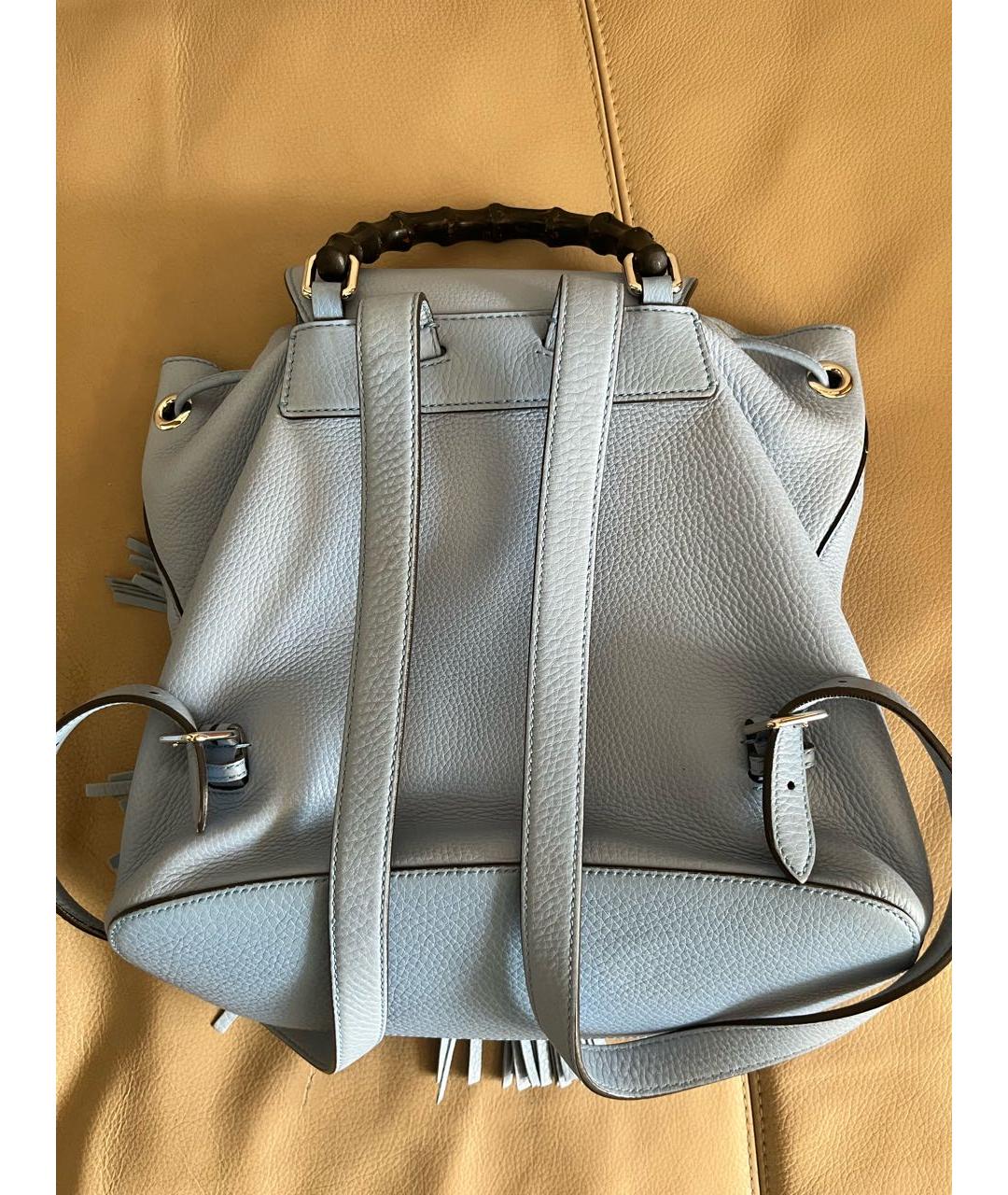 GUCCI Голубой кожаный рюкзак, фото 3