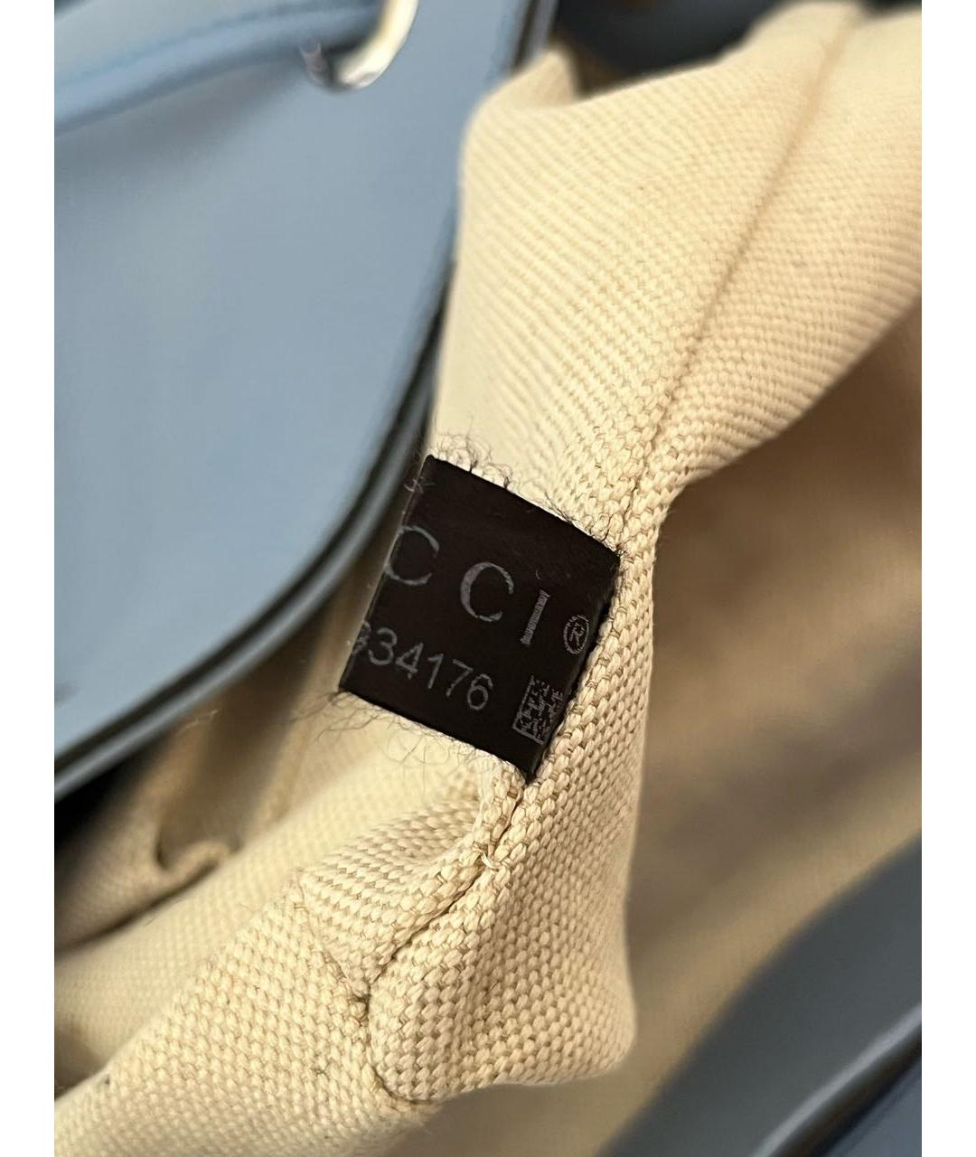 GUCCI Голубой кожаный рюкзак, фото 8