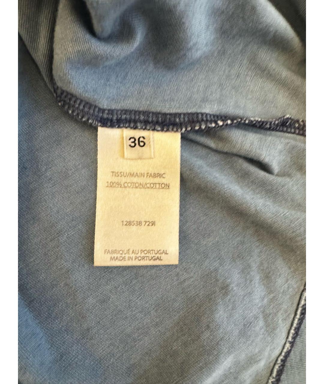 BALMAIN Голубая хлопковая футболка, фото 3