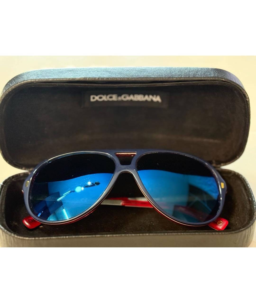 DOLCE&GABBANA Темно-синие пластиковые солнцезащитные очки, фото 4