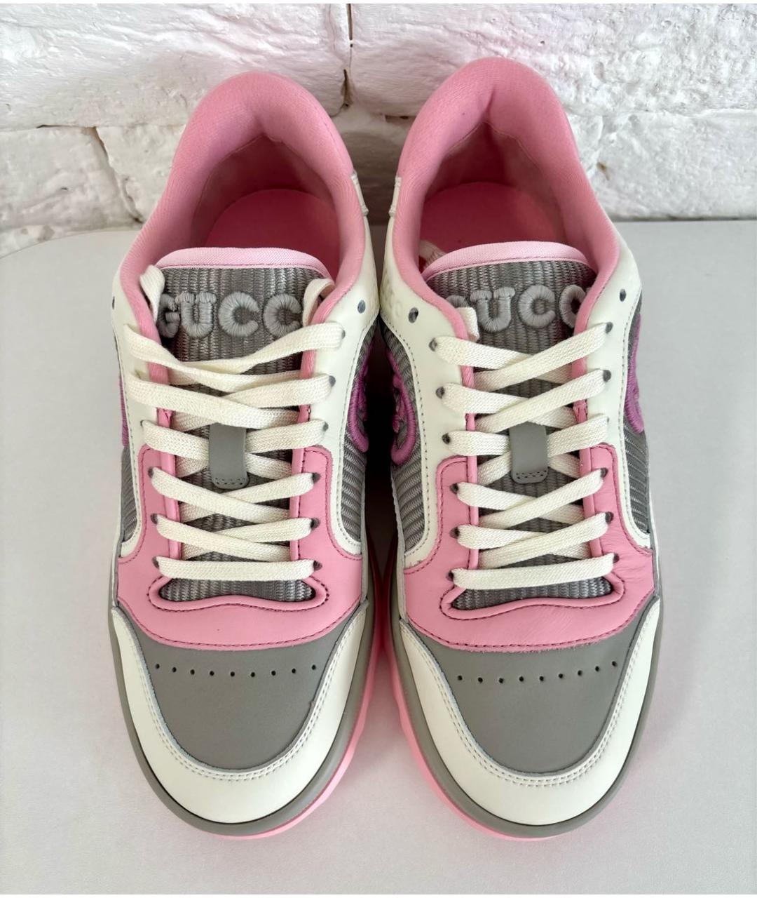 GUCCI Белые кожаные кроссовки, фото 2