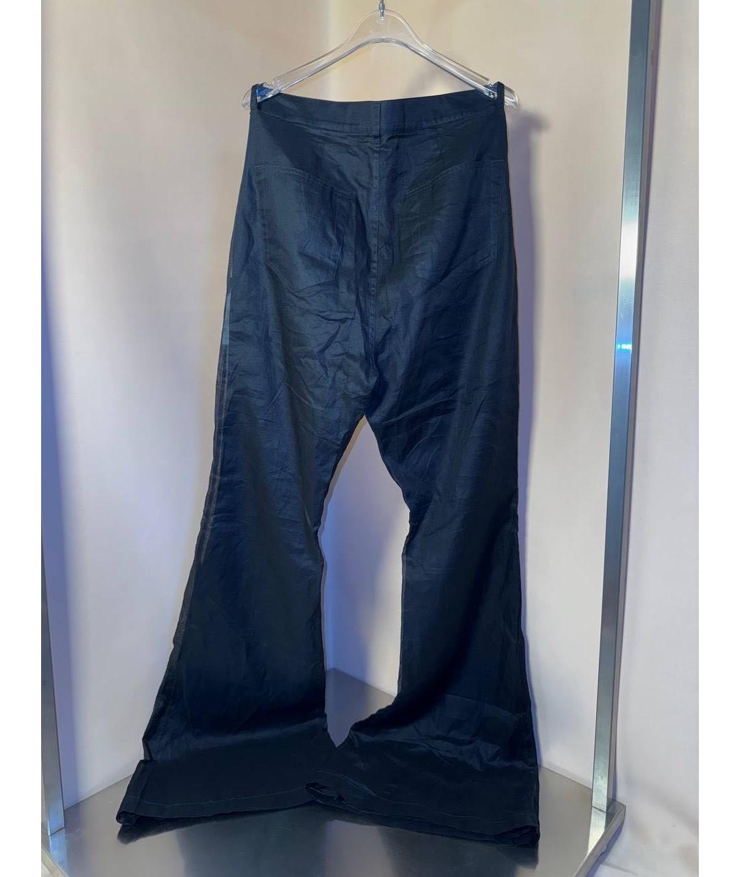 RICK OWENS Черные хлопковые классические брюки, фото 2