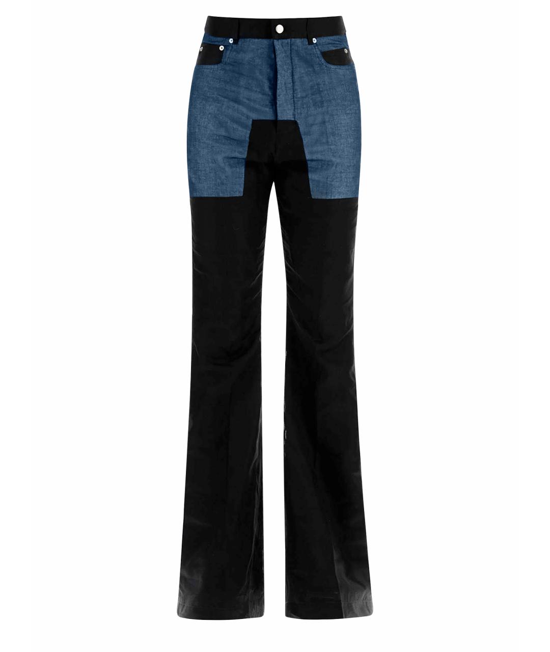 RICK OWENS Черные хлопковые классические брюки, фото 1