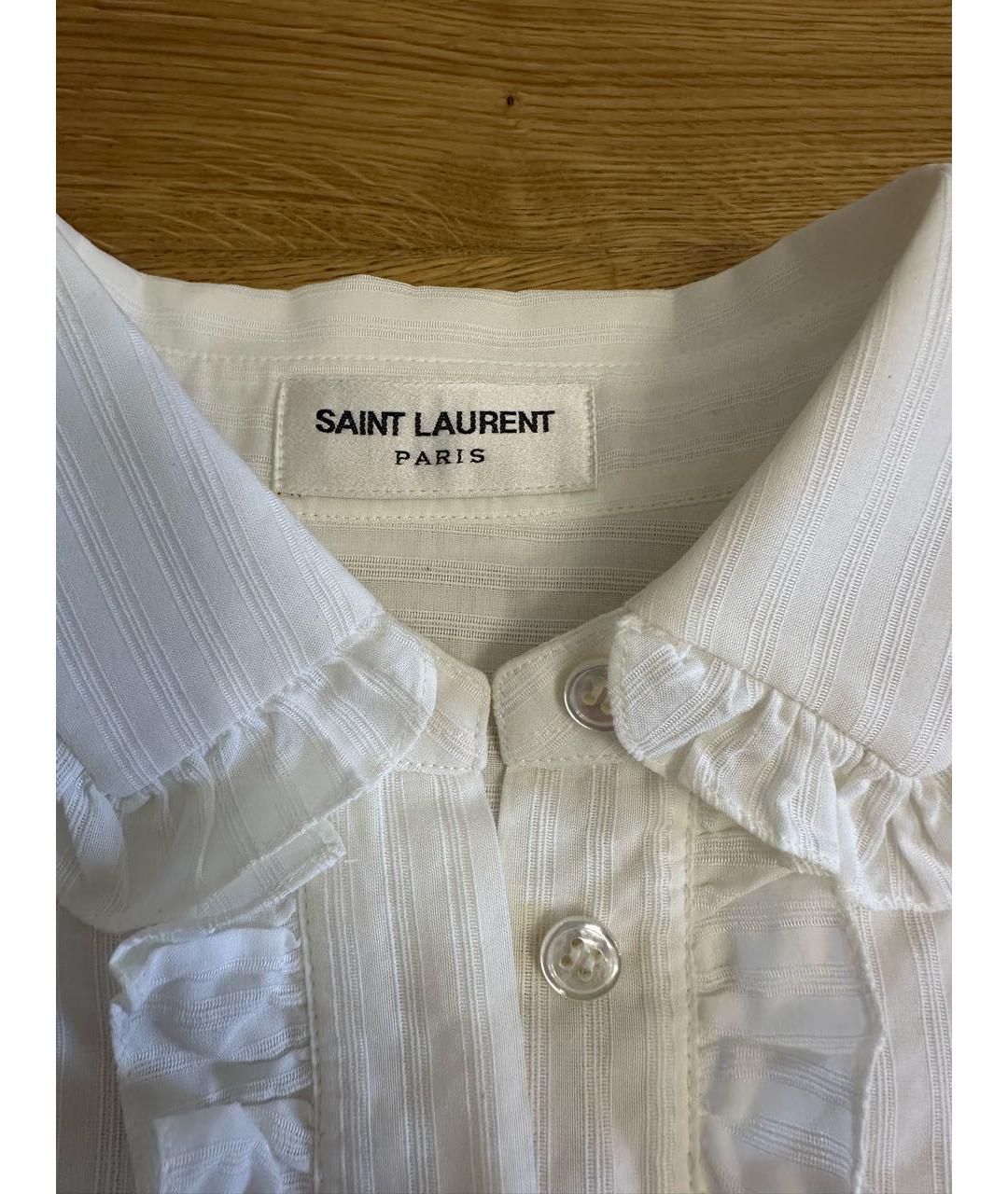 SAINT LAURENT Белая хлопковая рубашка, фото 3